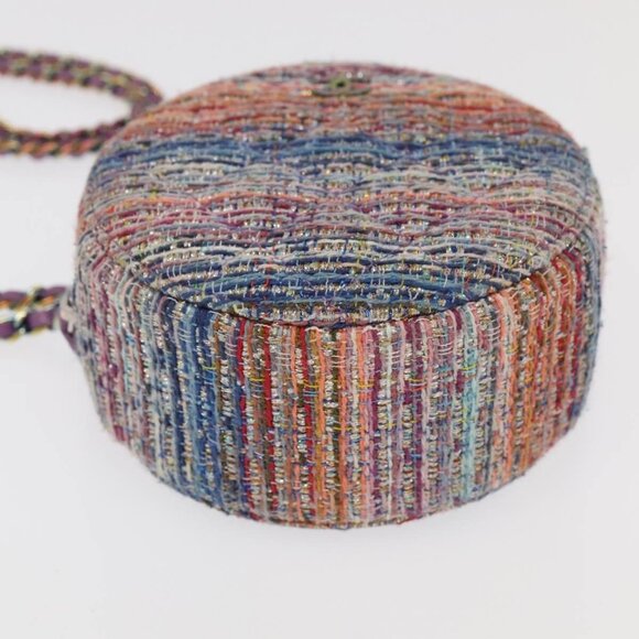 CHANEL Chain Shoulder Bag Tweed Rainbow CC Auth - Picture 12 of 15